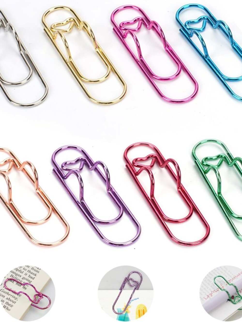 Paperclip Pen Holder for Notebook, 24pcs Metal Pen Clip for Journal